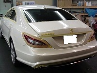 Mercedes-Benz　メルセデスベンツ　ＣＬＳ350　Ｂｌｕｅ　ＥＦＦＩＣＩＥＮＣＹ　ＡＭＧスポーツパッケージ　マスキング中