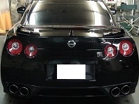 NISSAN　ニッサン　ＧＴ－Ｒ　ブラックエディション　磨き前